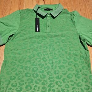 Green Leopard Patterned Men's Shirt